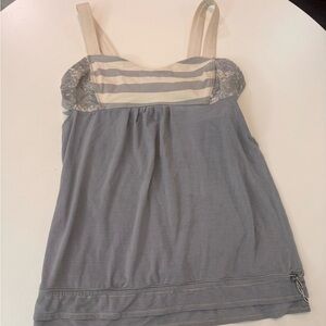 lululemon athletica Gray and Cream Tank Top